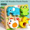 Boys & Girls Educational Toy Gift Kids Infant Baby Puzzle Toys Wooden Matching Puzzles Game Montessori Toys for Toddlers 1 2 3 Y