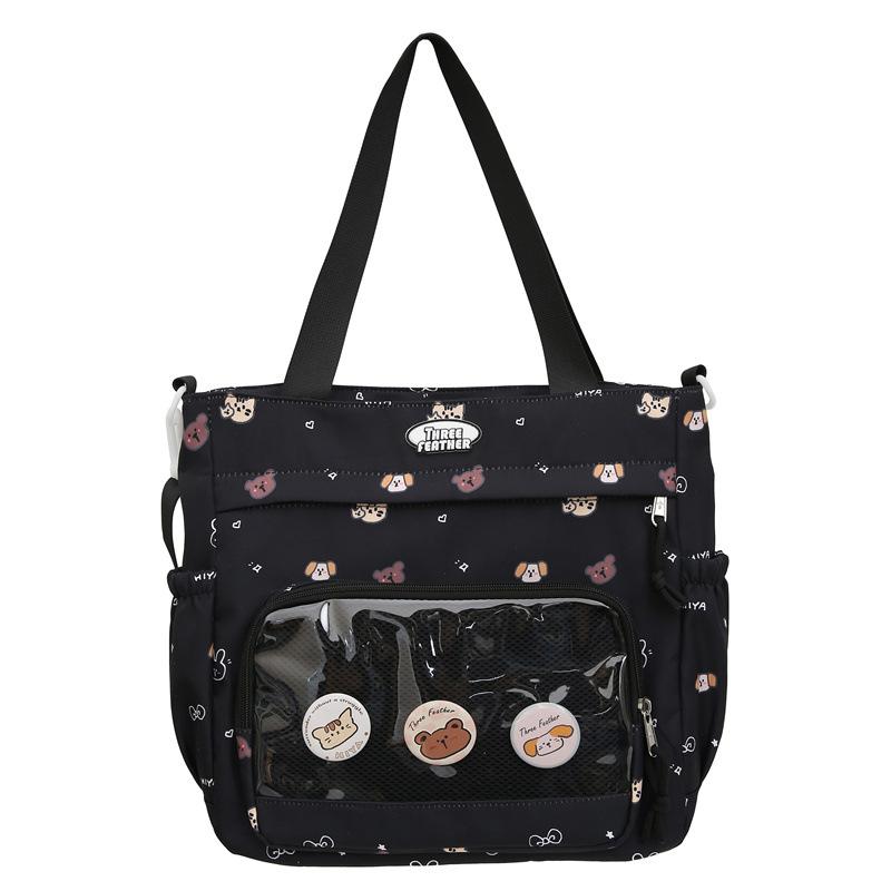 Прозрачная большая вместительная сумка-тоут женская сумка через плечо с мультяшным — фото 23