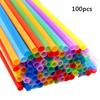 100PCS Disposable Drinking Straws Multicolor MilkTea Milkshake Juice Plastic Straws Bar Drink Summer Party Wedding Accessories