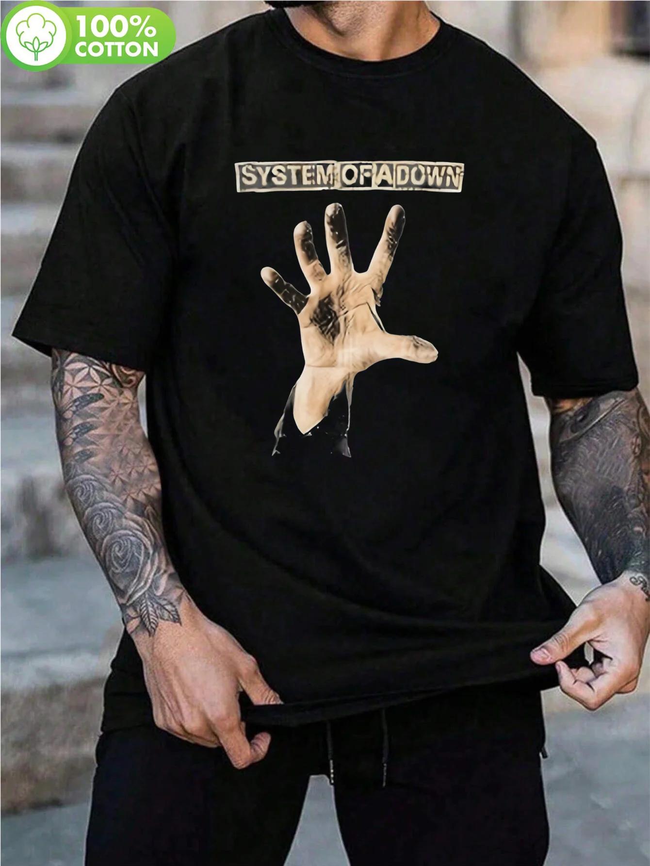 

Удобная круглая футболка с принтом в виде отпечатка руки, подходит для всех сезонов, 100% чистый хлопок, для энтузиастов футболок и повседневной носки... S разноцветный