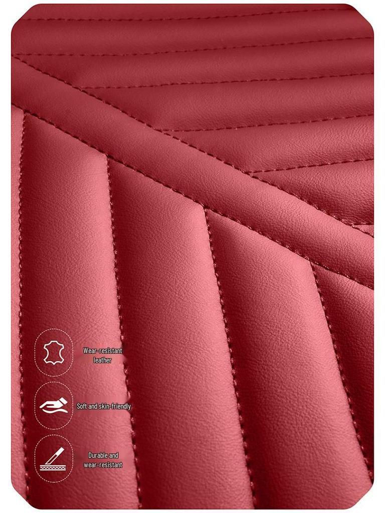 Universal Four Seasons Leather Car Seat Cushion Cover for Small 5-Seat Cars