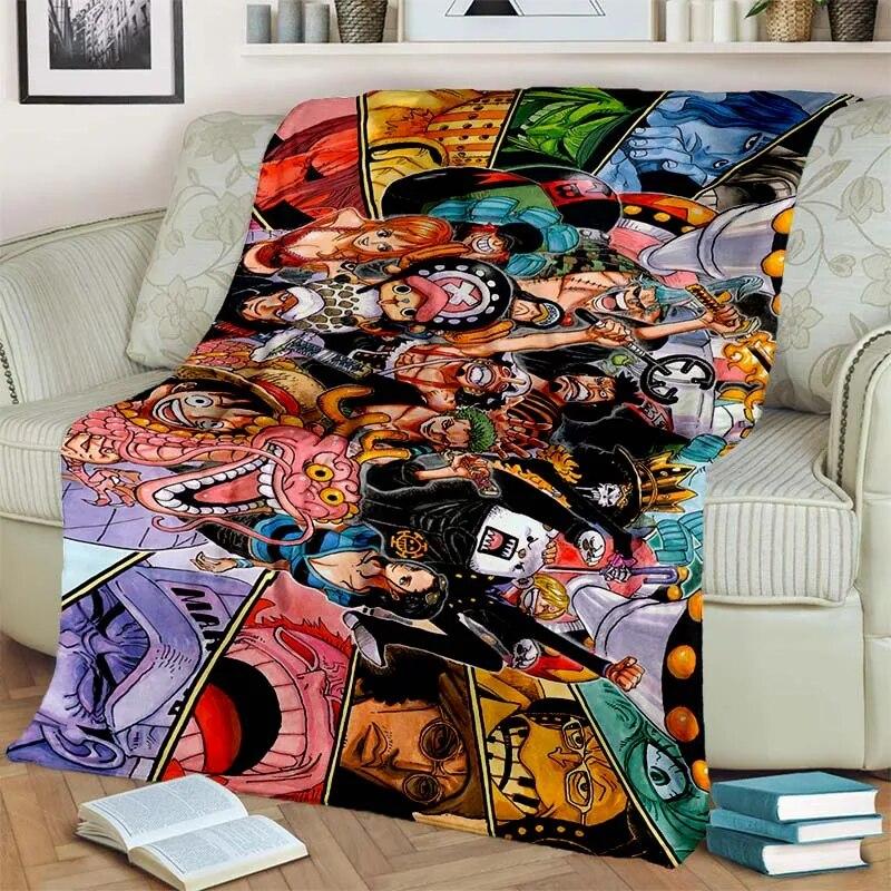 Japanese Anime One P-Piece Lightweight Flannel Blanket,Multi-purpose Holiday Gift Blanket Warm And Soft Blankets All Seasons