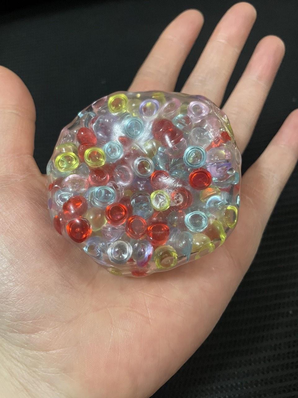 Rainbow Cube Stress Ball Tpr Bead Pressure Reducing Decompression Pinch Ball For Children Diy Handmade Adult Vent Toy