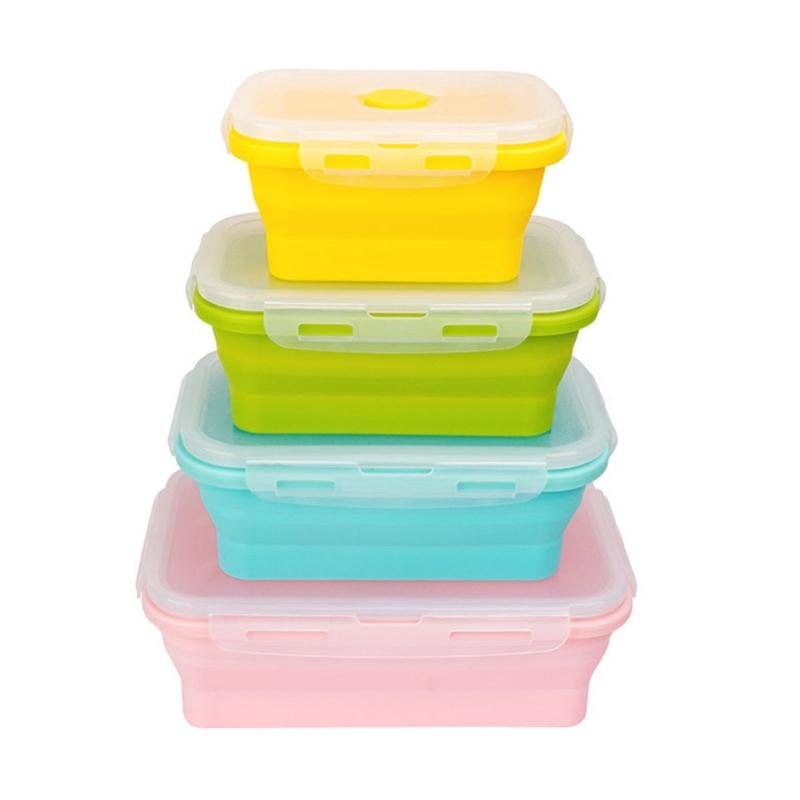 Lunch Box Set with Press Down Food Holders, Fridge Shelf Storage and Snap Lid Carry Format for Daily Lunch Use