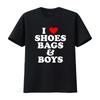 I Love Shoes Bags Boys Cotton T Shirt Vintage Washed Stretched Designer Clothes Graphic Comfortable Soft Top For Everyday Wear