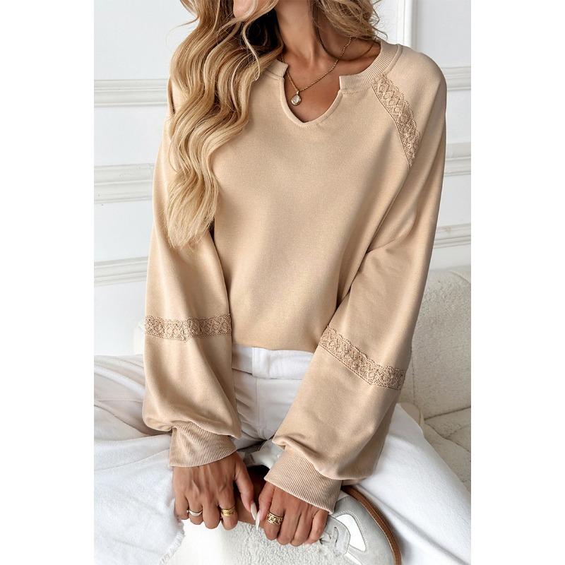 DAFIFY Damenmode, lässig, Frühling und Herbst, einfarbig, langärmelig, V-Ausschnitt, Blusen und Hemden