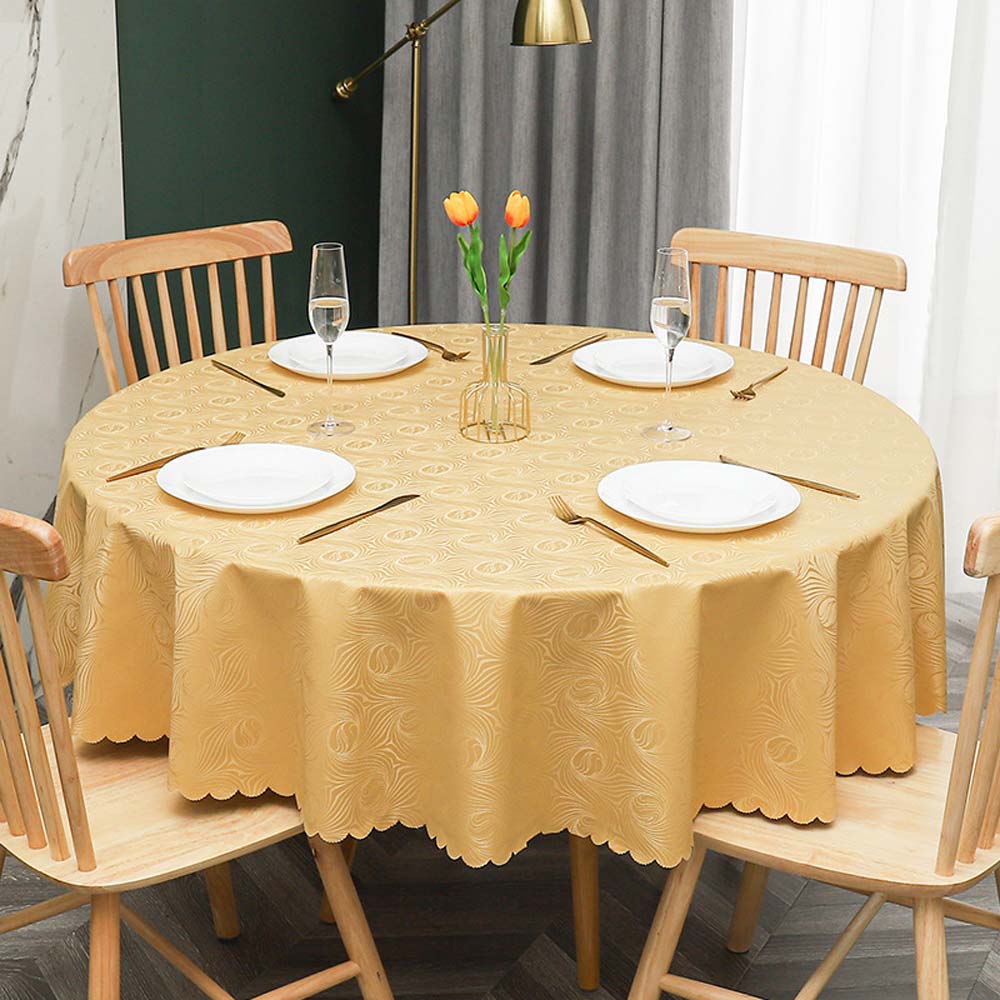 Table Cloth Round Pu Waterproof Antifouling Oil -Proof Wedding Tablecloth For Table Print With Lace Table Cover For Dining Table