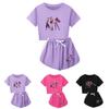Set Pigiama a Maniche Corte con Pantaloncini Stampa Demon Hunters Kpop per Bambino in Misto Poliestere Cotone per Pigiami di Famiglia