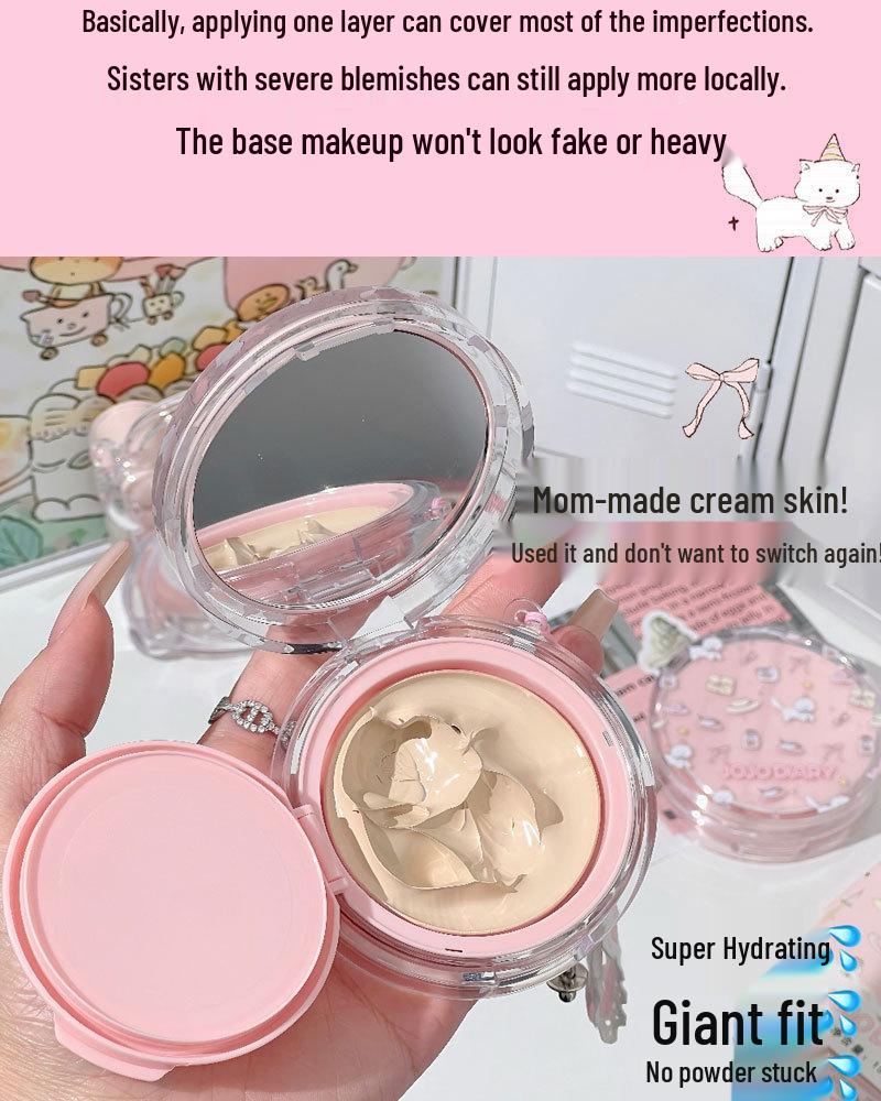 Jiujiu Diary Cat Long-lasting Hydrating BB Cushion Cream - Lightweight, Brightening, Creamy, Durable Makeup.