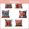 Premium Kare Yastık Kılıfı Pamuk Baskılı Retro Karışık Harfler Zamansız Zarafet İçin