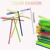 30pcs Plastic Bamboo Dragonfly Shape Hand Push Flying Propeller Outdoor Sports Game Kids Toy Gift Rotating Flying Arrow Games