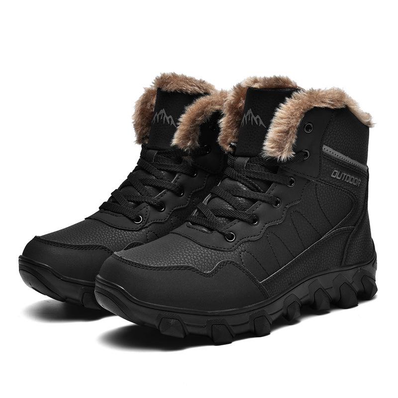 Men's Plus Size Waterproof Non-Slip Warm Snow Boots for Outdoor Hiking