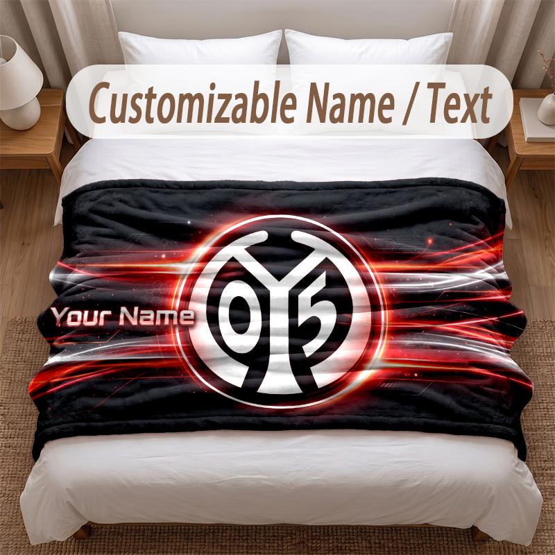 Mainz 05 Bedruckte Flanelldecke Mit Personalisierbarem Namen Weiche Warme Überwurfdecke Für Schlafzimmer Feiertagsgeschenk
