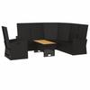 VidaXL Garden Lounge Set 3 Pcs with Cushions Black Wicker 362177