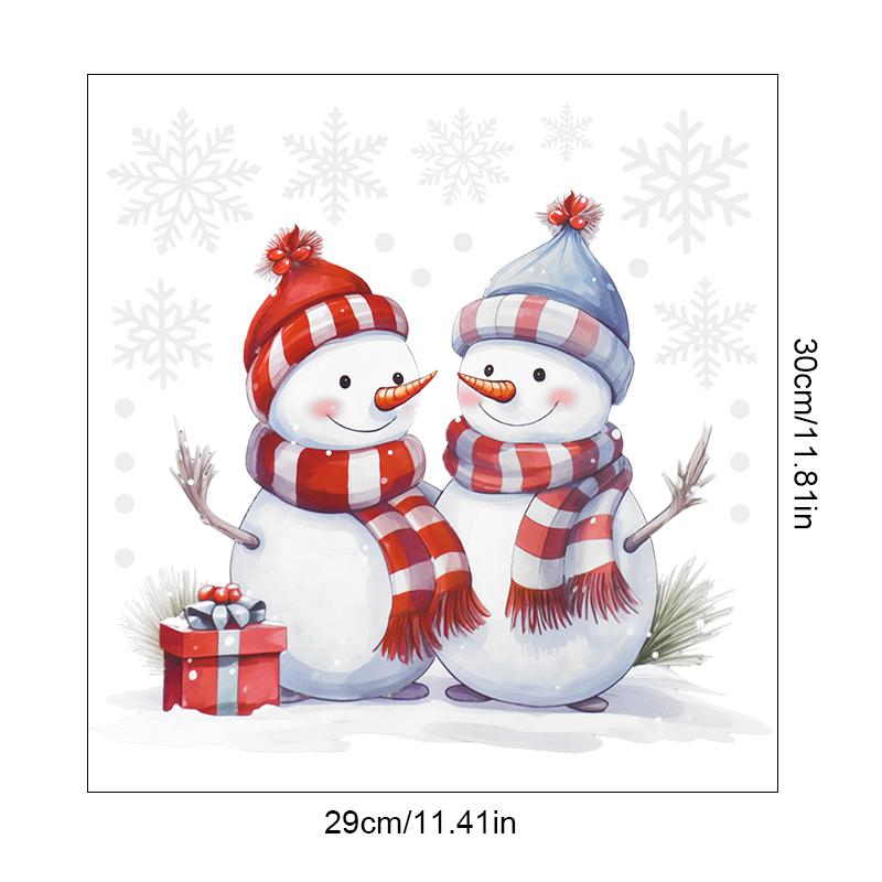 Cartoon Christmas Window Sticker Decoration 2025 New Year Snowman Santa Claus Home Kids Room Wall Glass Static Sticker Removable