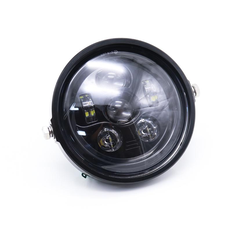 Universal 5.75 Inch Aluminum Round Headlight Housing Headlamp Trim Ring Mount Bracket Motorcycles