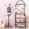 1pc Black 1:12 Miniature Furniture Mini Metal Bird Cage Stand Birdcage Modle for Doll House Decor Garden Courtyard Ornament