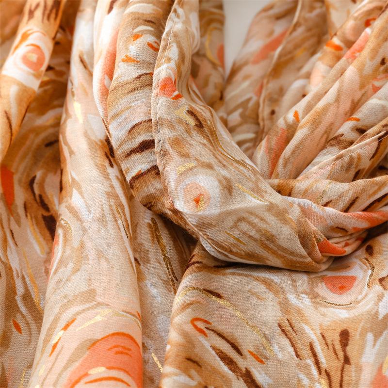 180*88cm Lightweight Scarves for Women Starry Sky Pattern Scarf Shawls Sunscreen Head Shawls Cotton Feeling  Scarves and Wraps for Summer Shawl