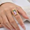Stainless Steel Rings for Women Dried Flower Resin Jewelry Dainty Geometric Open Adjustable Vintage Floral Rings Waterproof