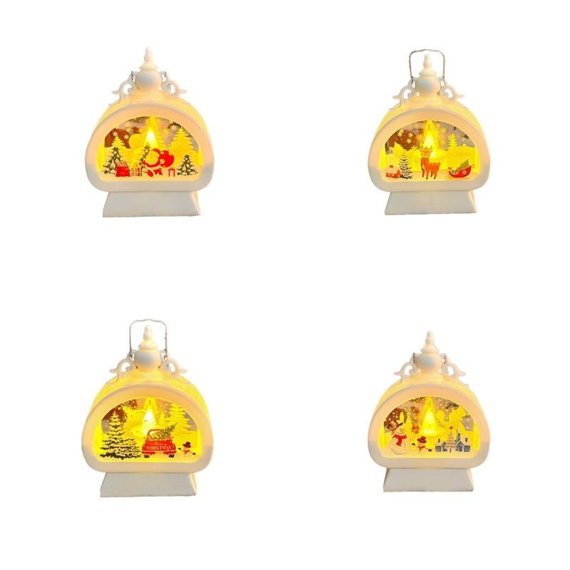 Christmas Gift Prop Cross-border Christmas Lantern With Led Lights For Festive Atmosphere