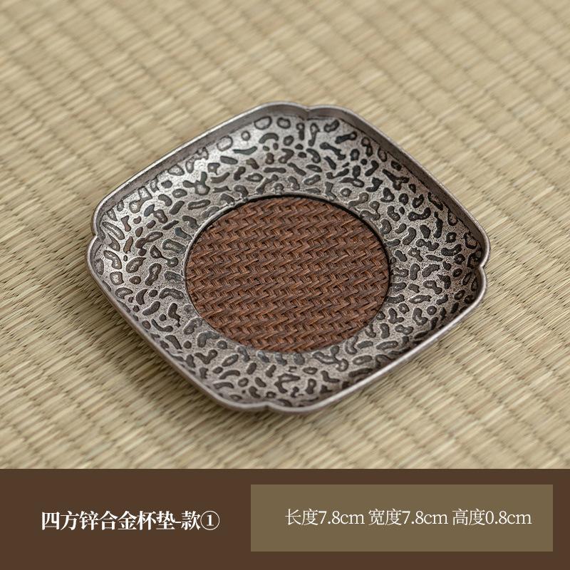 Alloy Rattan Coasters Retro Hot Pad For Coffee Cups Saucer Heat Insulation Placemats Teacup Base For Tea Supplies Decoration