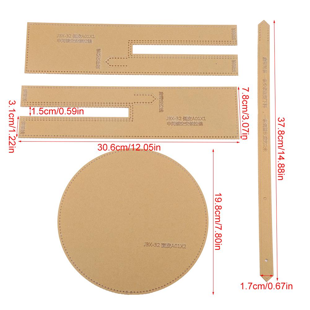 Lederhandwerk Klare Acryl Schultertasche Runde Tasche Muster Schablone Vorlage DIY JBX 32