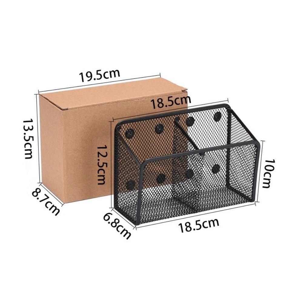 Portable Large Capacity Magnetic Storage Basket Mesh Multifunctional Magnetic Pencil Holder Metal Storage Box Home