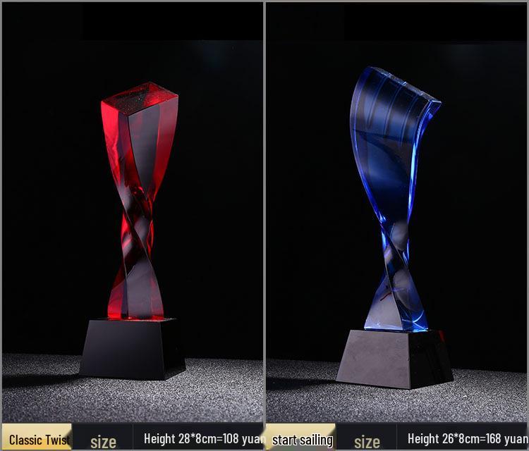 Engraved Crystal Star Basketball Trophy - Thumbs Up Award