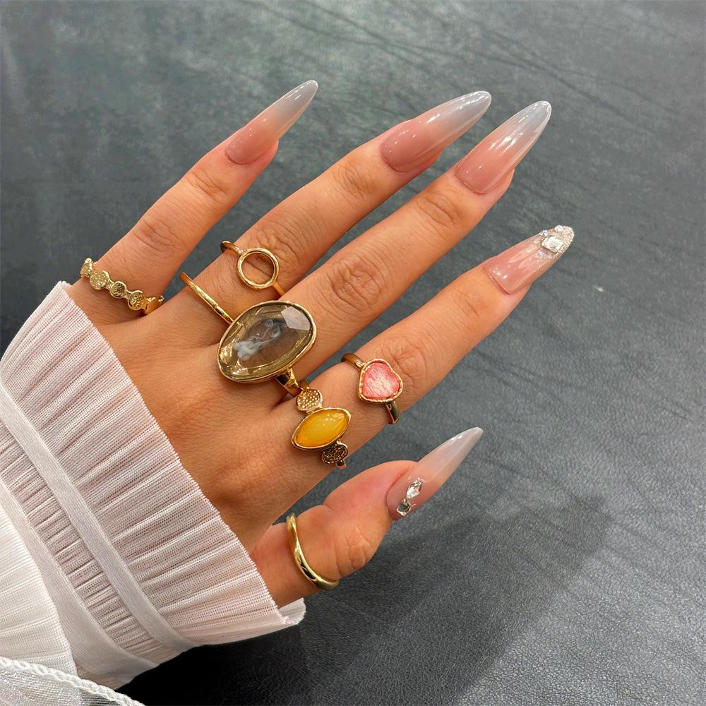 

2022 Simple Round Band Retro Knuckle Ring - Cold Style Metal серебряный