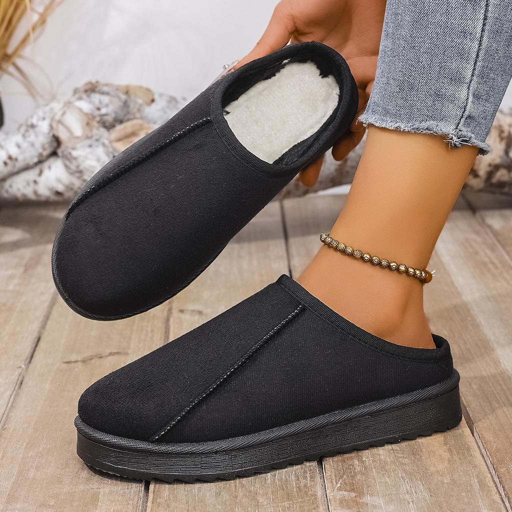 New Platform Fluffy Slippers Women House Flats Plush Winter Designer Shoe Ladies Home Elegant Casual Footwear Large Size