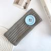 Wide Band Knit Headband Colorful Button Hair Wrap Durable Warm Hair Band  Winter Daily Wear