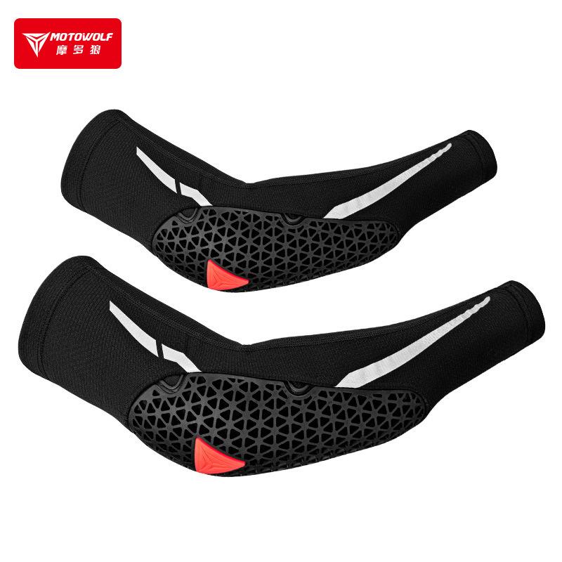 MOTOWOLF Summer Breathable Motorcycle Elbow Pads Elastic Motocross Elbow Protector MTB Cycling Arm Sleeve Motorcycle Equipment XL чёрный