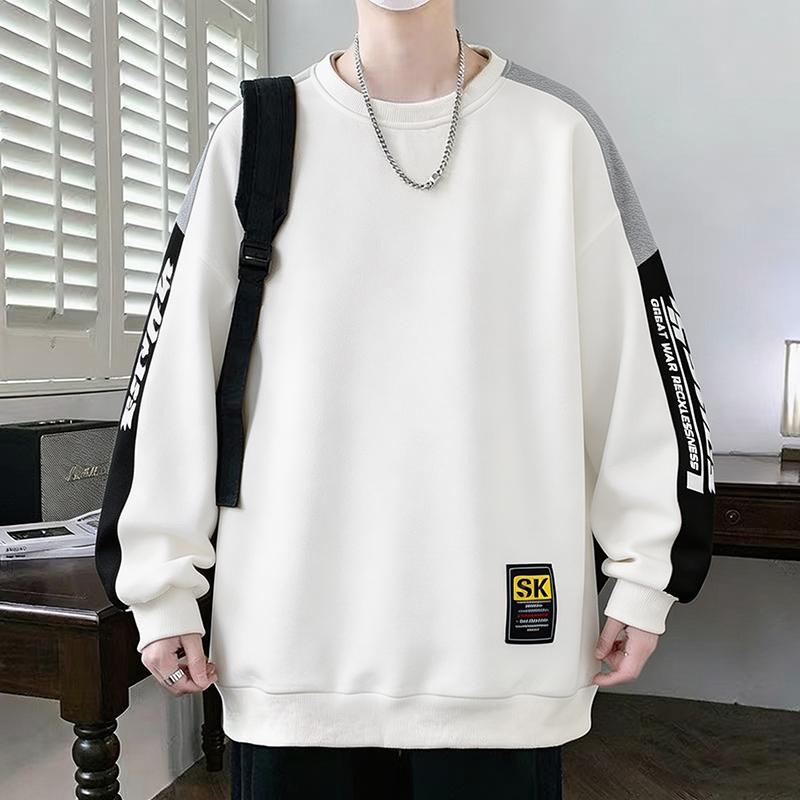 Men's Sweatshirt Casual Handsome Long-sleeved T-shirt Round Neck Sweatshirt Men's Clothing