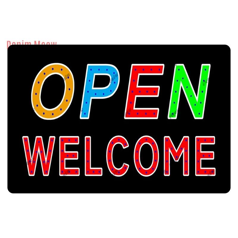 Vintage Open/Closed Wall Sign,retro Bar Open Metal Tin Plaque, Come in, Welcome Wall Decor, for Bar Club,Man Cave Poster, WY279