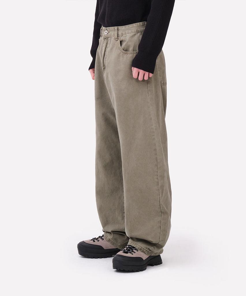 Dideobeulyueseui Balloon Fit Cotton Pants (Khaki)
