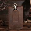 Top Layer Crazy Horse Leather Genuine Leather Men's Retro Mobile Phone Outdoor Mobile Wallet Small Waist Bag Shoulder Bag
