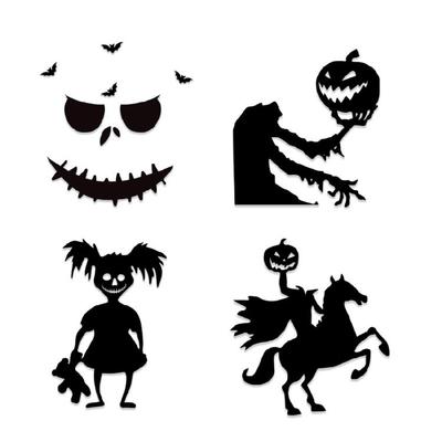 Main Squelette Halloween Réutilisable en Tissu Effrayant Décoration Porte Murale Citrouille Autocollante Pour Maison Bureau Fête Pliable Facile