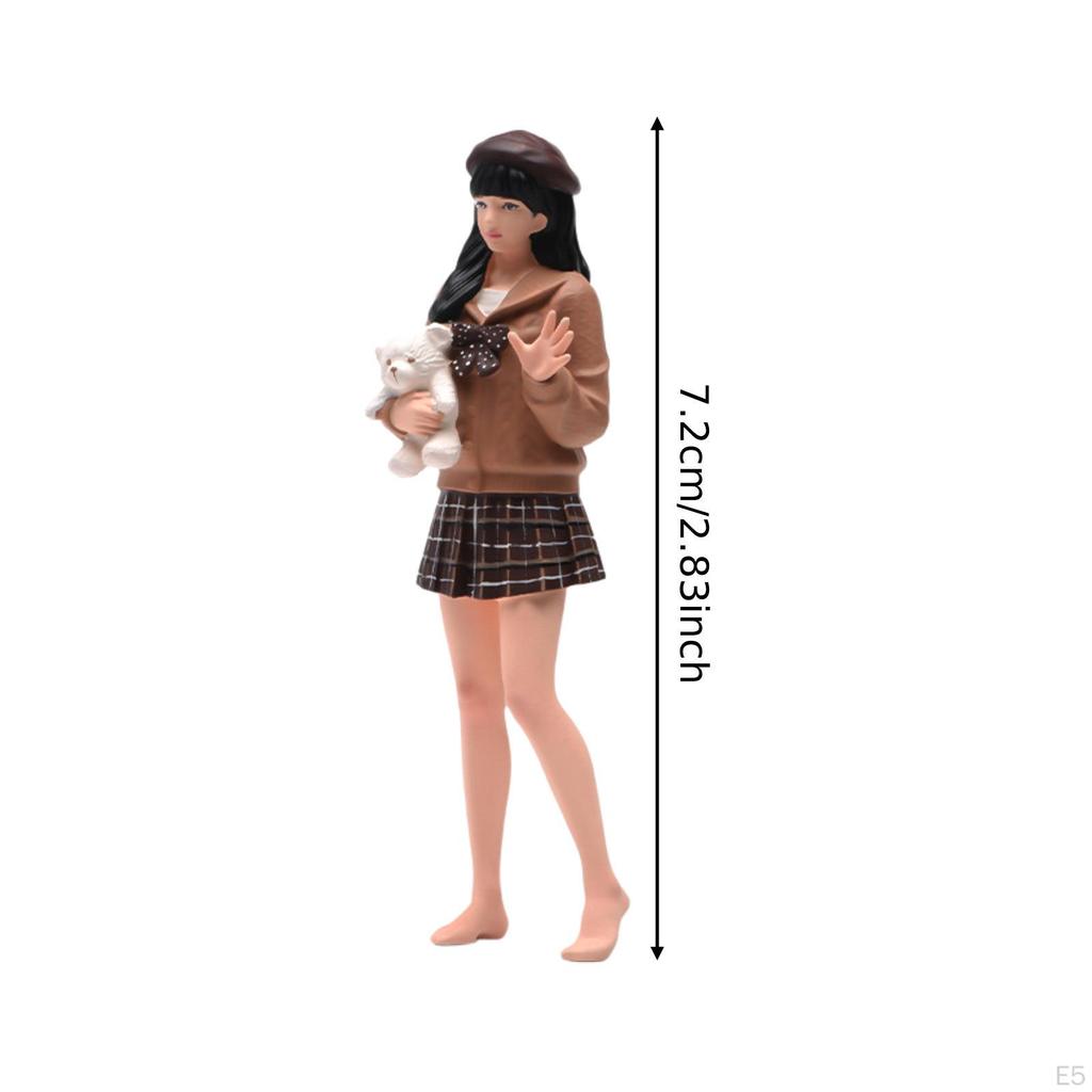 Girl Figure Photography Props DIY Layout Scenery Accs Handpainted Mini People Model Diorama