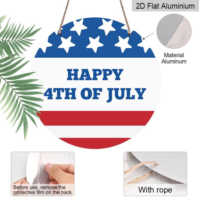 2D Flat Retro Aluminum Wall Coverings In Various Sizes. The American Independence Day Patriotic Theme, Happy 4th of July, In Red, White, and Blue, Is