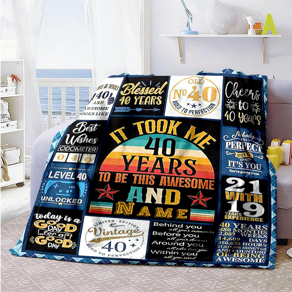 Birthday Customize Your Name Blanket Throw Personalized Blanket Soft Warm Cozy Great for Living Room Picnics Livingroom Seaside for All Occasions