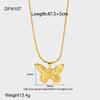 European and American Retro Versatile Plated 18k Gold Butterfly Pendant Necklace Stainless Steel Jewelry Niche Design Stacked Sweater Chain