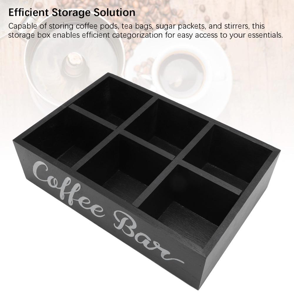 11,7x8x3,2 Zoll Größe Kaffeebar-Organizer Holzmaterial Aufbewahrungsbox Teebeutelhalter Für Zuhause Büro