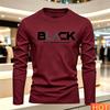 Autumn Summer Loose Tops Men's Long Sleeved T-shirt Letter Pattern Round Neck T-shirt Versatile T-shirt Fashion Men Clothing