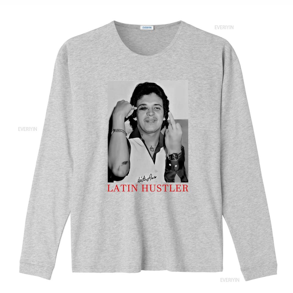 T-shirt Retrò Latino Hustler Classico Héctor Lavoe Stile Vintage Design Hip Hop vintage Lavata Morbida Traspirante streetwear