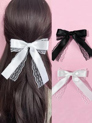 Čipkovaná čipkovaná mašľa do vlasov, dámska módna osobnosť, sladký a cool štýl, vysoko kvalitný doplnok do vlasov