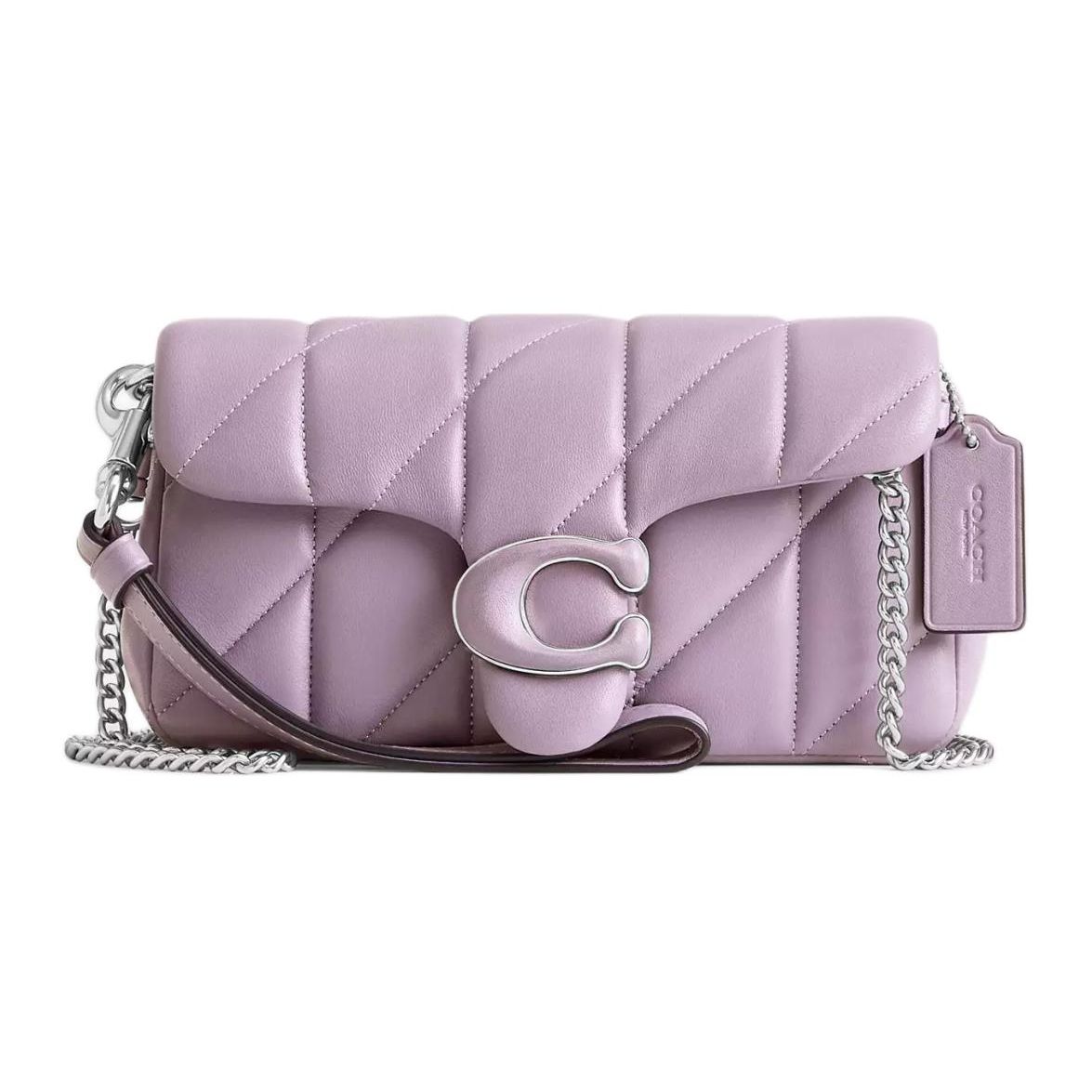 

Coach Tabby 18 Soft Quilted Tiger Stripe Napa Leather Crossbody Shoulder Bag Small Women Bags Light-Purple CR109-LHSF1 Basic Set (Bag+Dust Bag)