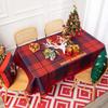 Year 'S Day Santa Claus Tablecloth Restaurant Decoration Tablecloth Waterproof And Antifouling Lattice Coffee Table Cloth