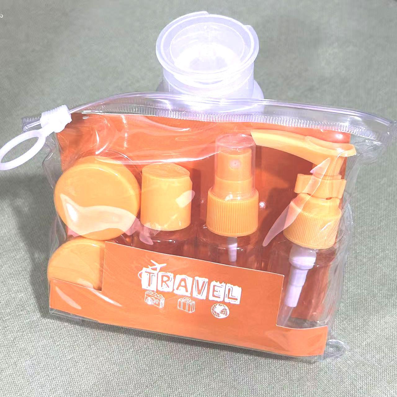 

6 PCS Travel Bottles Set Leak Proof Press Type Refillable Containers For Cosmetics Lotion Cream Liquid Toiletries Storage оранжевый