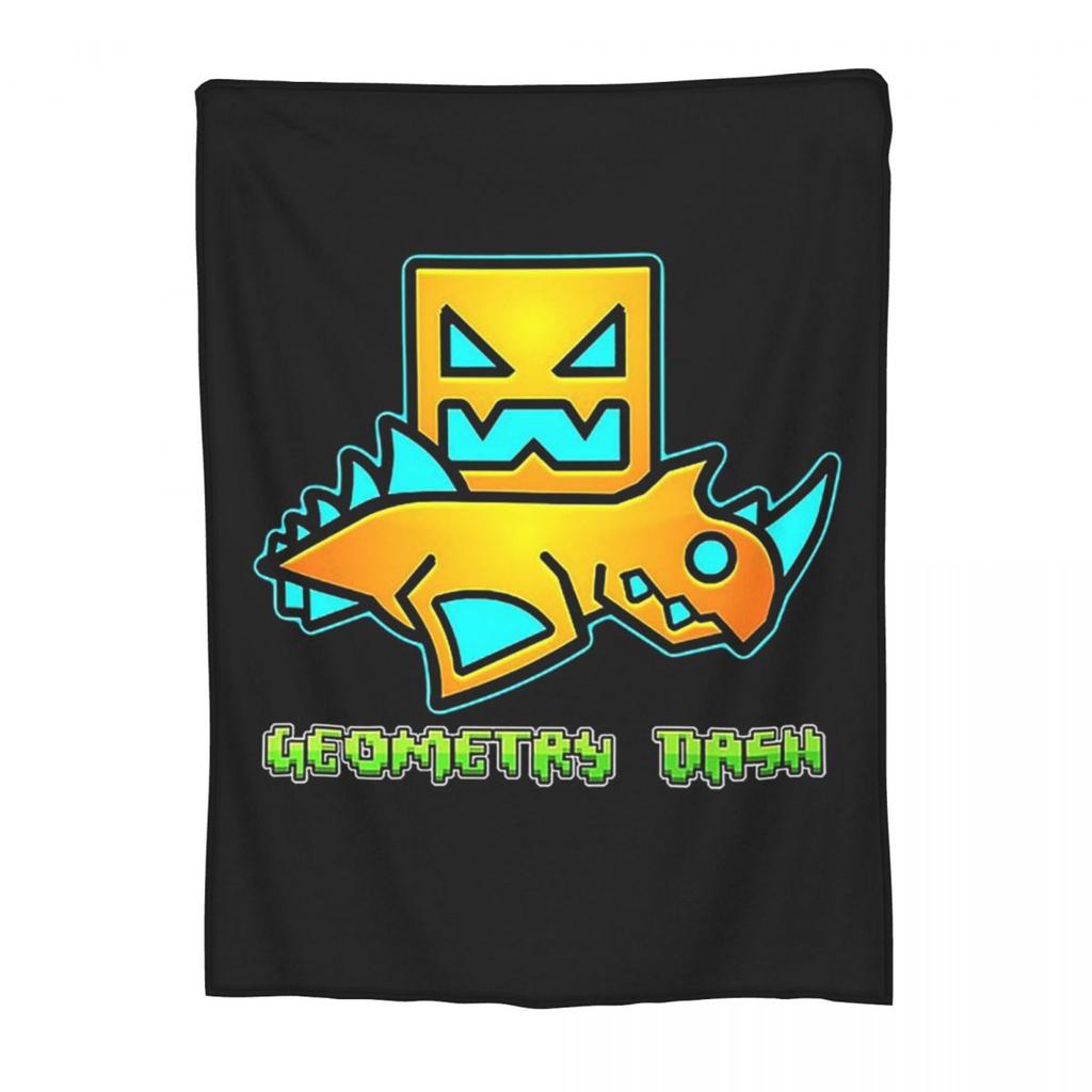 Coperta Geometry Dash per Videogioco Morbida Calda Coperta Plaid in Flanella Peluche per Letto Soggiorno Picnic Viaggio Divano di Casa