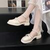 Mary Jane shoes women's small skirt leather shoes flat single shoes bag head sandals summer French style with fairy new 2025